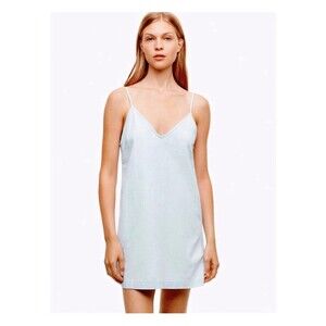 Aritzia Wilfred Free Vivienne Mini Denim Jean Slip Dress Slinky Cami Size Small
